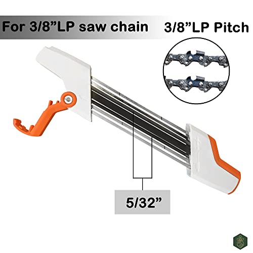 GardenPal 2-in-1 Chainsaw Sharpener for 3/8\" (0.375”) Pitch - 5/32\" (4.0 mm) File Diameter, Easy File Chain Saw Sharpener Tool - Thumbnail 2