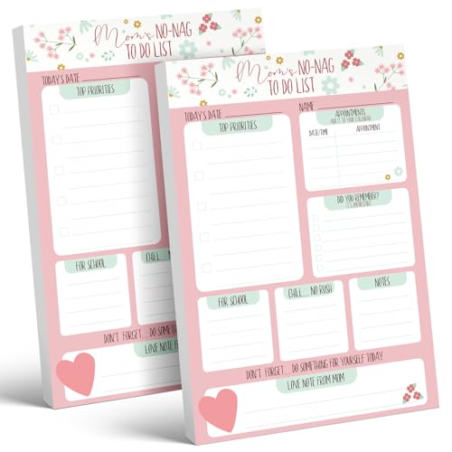 Eaasty 2 Pcs 120 Sheets Mom's No Nag to Do List 6 x 9 Packing List Checklist Notepad Cruise Checklist Essentials Note Pad for Organizing Goals, Notepad