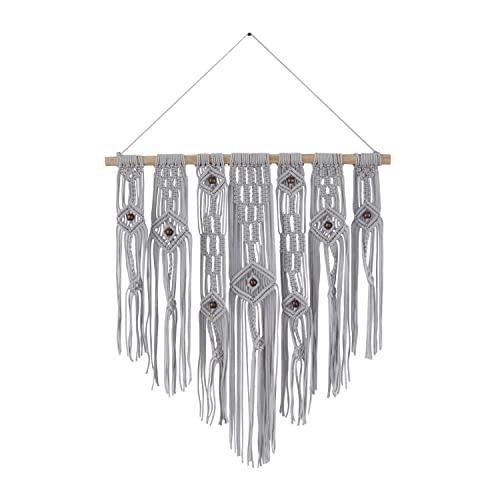 Macramé de coton gris Deco 79 grand format tissage premium de haute qualité