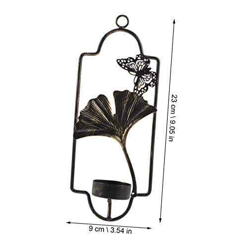 Dechous Wall Hanging Candle Holder Trendy Decor Metal Candle Holder Hanging Wall Lights Grey Wall Decor Candle Wall Sconces Halloween Metal Candlestick Wall Mounted Candle Holder Black #TOP4