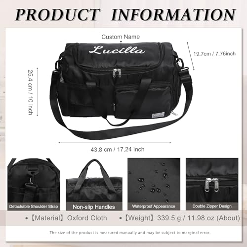 Personalized Large Capacity Travel Duffel Bag - Custom Name Sport Gym Bag with Wet Dry Pockets Weekend Travel Bag Gifts for Women Men Husband Dad Son Wife for Anniversary Christmas (style 1)4