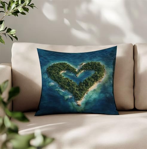 Housses de coussin canapé bleu 65x65cm imperméables set de 2 TG-479