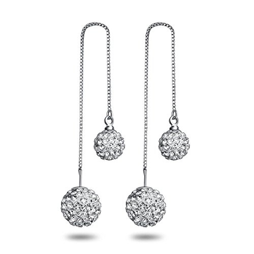 Preisvergleich Produktbild Lange Ohrring Ohrhänger Ohrhaken Ohrgehänge Sterling Silber Ohrschmuck-Wunderbare Ohrringe mit Schmuckbox