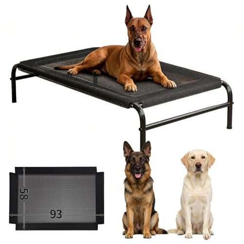 Cama Suspensa Grande para Cachorro e Gato, Caminha Lavável Confortável Higiênica Ortopédica Antiderrapante Respirável, Tecido em Malha, Tamanho G 108x58x17cm