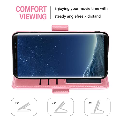 Funda para Samsung Galaxy S8 con tarjetero soporte y protector de cristal templado 4