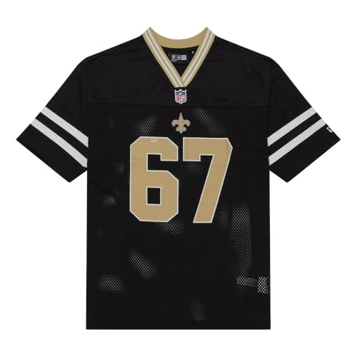 Camiseta New Era NFL New Orleans Saints de algodón negro con logotipo para seguidores de fútbol