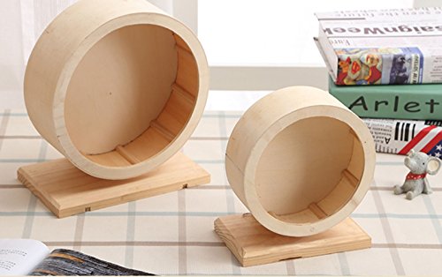 Omem Hamster Exercise Wheel，Small Animals Running Toy Suitable For Rat, Pig, Chinchilla, Gerbil, Etc. Pet Wooden Harmless, Handmade (L) #TOP5