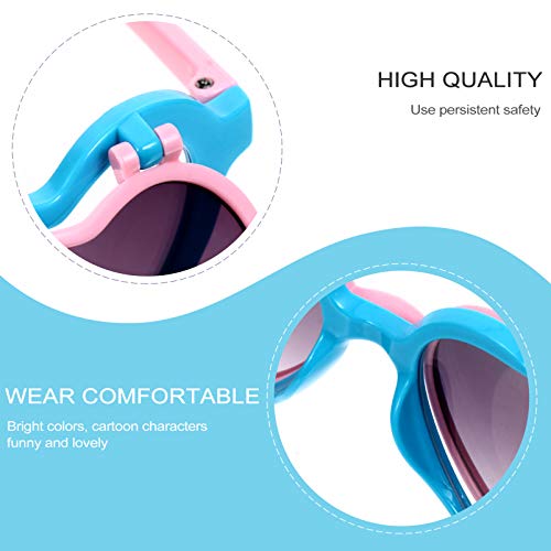 GALPADA Heart-Shaped Kids Sunglasses PC AC Material UV Protection Cute Cartoon Style for Boys and Girls Age 2-10 for Parties and Outdoor Activities2