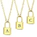 Ailiessy Lock Initial Necklaces Stainless Steel Padlock Letter Pendant Necklace for Women Personalized Jewelry P