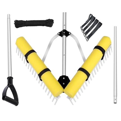 Pond Rake - Algae Removal Rake | Floating Pond Weeding Tool with Long Handle for Beaches Baseball Fields Gardens, Seaweed Cleaning Supplies