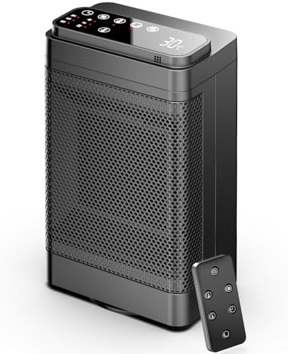 Portable Heater 1500W with Remote - Energy Saving Quiet Heater fo...