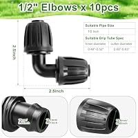 Micro-Drip-System L-Stück 10Stk für 1/2" Tropfschläuche 90° Grad Bogen Gartenbewässerung Barbed Anschluss Bewässerungssystem Winkelverbinder für die Richtungsänderung des 13mm Verlegerohre – Ansicht 2