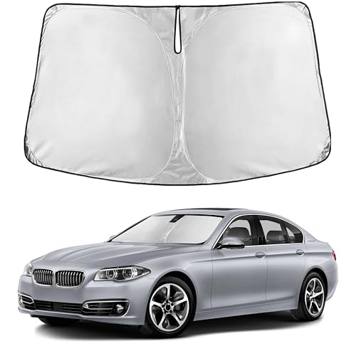 Image of EcoNour Windshield Sunshade for Nissan Ariya 2023-2025 | Custom Fit Front Window Sun Shade | Blocks Harmful UV Rays & Reduces Heat | Foldable Sun Visor with Storage Pouch
