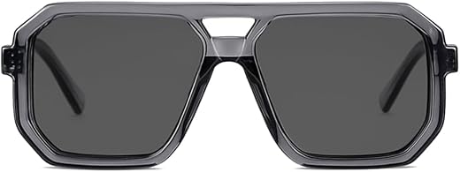 SIYU No Contact Gray Polarized Sunglasses for Men &amp; Women | UV Protection Stylish Square Frame | Lightweight Anti-Scratch ...