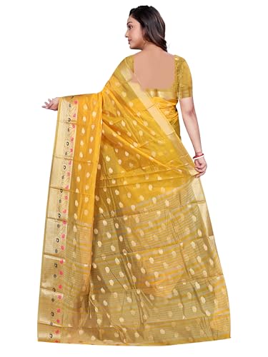 Image of Sarees for Women Wear Organza Silk Banarasi Sari Kanjivaram Pure Paithani Wedding Original Kanchipuram Pattu Sadi with Blouse Piece 2026 (KeriFlower)
