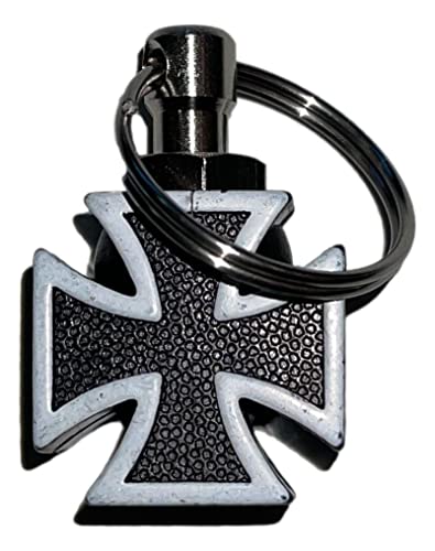 KUSTOM66 Key Ring Cross Black, black, S