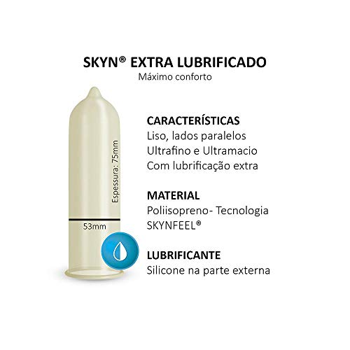 Kit c/ 5 Pacotes Preservativo Skyn Extra Lubrificado c/ 3 Un Cada