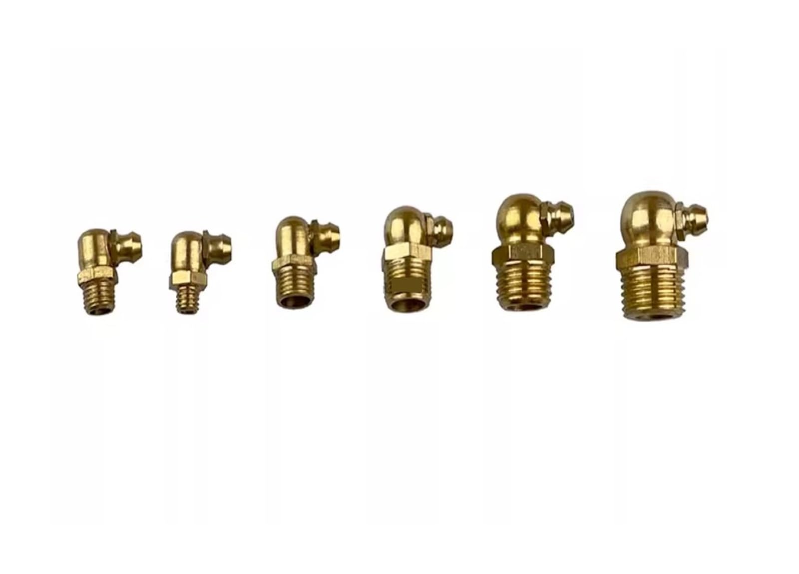 MTADSBKFP Brass Grease Nipple Assortment Kit, Grease Nipple Fitting 90 Degree Elbow Brass/Stainless Steel For M6 M8 M10 M12 M14 M16(M14x1.5)