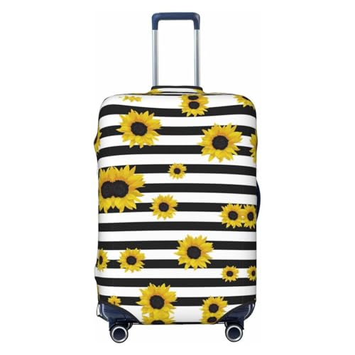 Stylish Sunflowers Print Luggage Suitcase Cover Protector Luggage Washable Covers With Concealed Zipper