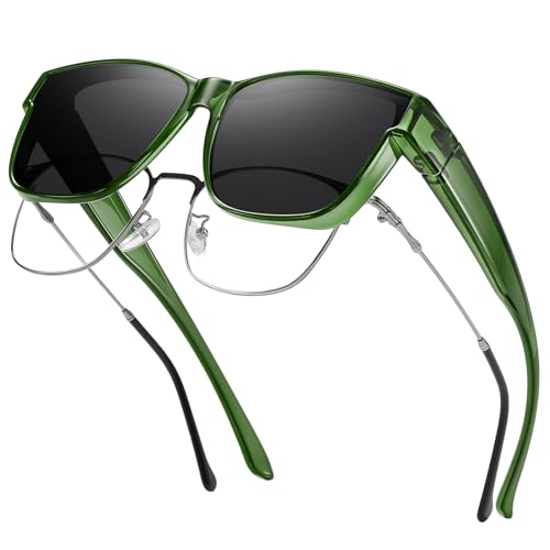 Image of GEGURI Polarized Sunglasses Fit Over Glasses for Men Women, Oversized Square Sun Glasses UV400 Protection Shades
