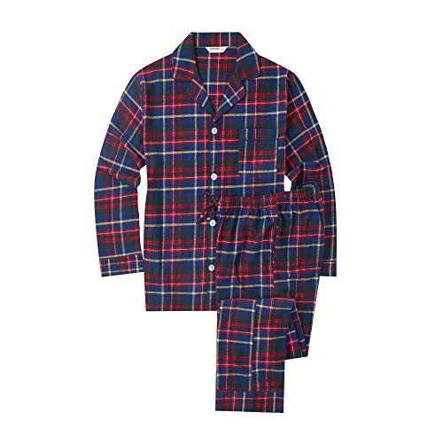 Flannel People Men's Flannel Pajama Set - Plaid Green-Blue-Red -