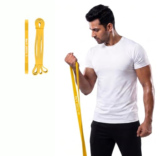 Image of PulseITLoopBand Heavy Resistance Band for Exercise & Stretching, Pull Up Band Suitable in Home & Gym Workout, Power Bands for Men & Women. (Yellow 3-7kg Resistances)(Material: Natural Rubber)