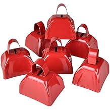 Rhode Island Novelty 3 inch Red Metal Cow Bells, Three Dozen per Order