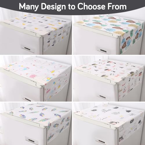 Image of HOKIPO Small Fridge Cover Top | For Smaller Single Door and Smaller Double Door Refrigerator - Waterproof, Printed with 6 Side Pockets, Size Small 130x55 cm,Playful Cats (AR-5875-D6)