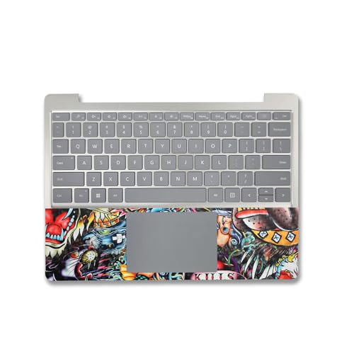 Image of MightySkins Carbon Fiber Skin Compatible with Microsoft Surface Laptop Go 3 (2023) Full Wrap Kit - Old School Tattoo | Protective, Durable Textured Carbon Fiber Finish | Made in The USA