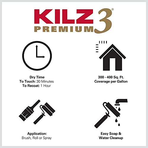 Kilz 3 Premium Primer, Interior/Exterior, 1 Quart #TOP3