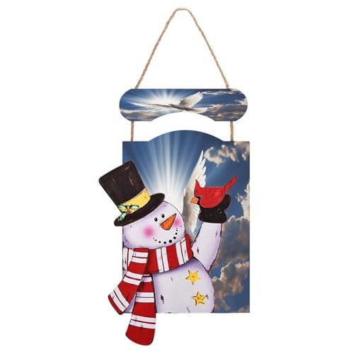 Image de bonhomme de neige en bois LBKHDS pour sublimer votre décoration de Noël murale