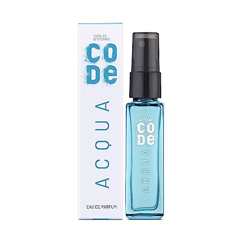 Image of WILD STONE CODE Acqua Eau De Parfum For Men, 8Ml|Luxury Long Lasting Fragrance|Fresh, Sparkling & Energising Premium Perfume Spray For Men