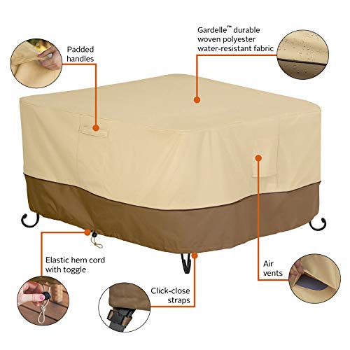 image for Classic Accessories Veranda Water-Resistant 42 Inch Square Fire Pit Ta