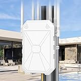 AX1800 Outdoor WiFi 6 Extender, High Power Outdoor WiFi Extender Signal Booster, Long Range Outdoor WiFi Access Point, IP67 Weatherproof, with PoE, for Starlink, Patio, Camping, Yard, RV