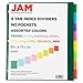 JAM Paper Poly Dividers, 8-Tab, Assorted Colors, 6 Packs (375032922A)