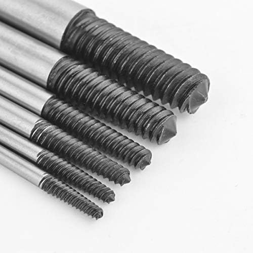 Gunpla 6 Pcs Screw Extractor Set Alloy Steel Damaged Spiral Screws Bolt Remover Heavy Duty Durable Broken Bolts Easy Stripped Extraction Tool with Plastic Storage Case