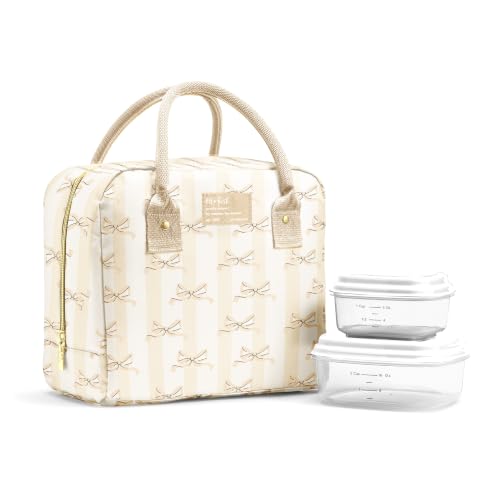 Fit & Fresh Bloomington Lunch Bag for Women - Insulated Large Lunch Box for Work with Containers, Leak-Resistant
