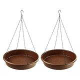 Wironoat Birdbaths Bird Feeder Heavy Duty Hanging Bird Baths for Outdoors Wildlife Feeder Bird Water,Bird Seed 11.8inch 2Pcs