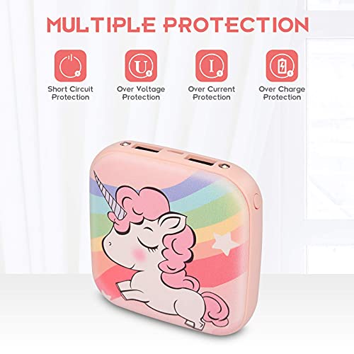 Sethruki Cute Portable Charger 10000Mah, Unicorn Mini Fast Charging Power Bank Gift Girl Kid Compact External Battery Pack With Dual Usb Output For Iphone Ipad Samsung Google Andiord Cellphone #TOP5