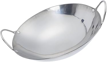 Angoily 9" Mini Wok Pre-Seasoned Cast Iron Wok Mini Wok Dishes Dual- handled Steel Wok For Stir-Fry, Soups and Pastas, Oven, Dishwasher and Microwave Safe