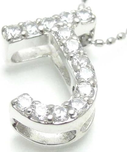 Amazon イニシャル 名前 アルファベット ゴールドネックレス １０金 ホワイトゴールド イニシャルｊ ダイヤ ネックレス 通販