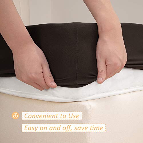 Mrs Awesome Stretch Jersey Box Spring Cover Wrap Around, Bed Skirt Alternative, Ultra Soft & Wrinkle Resistant, Queen/Queen Xl, Chocolate Brown #TOP5