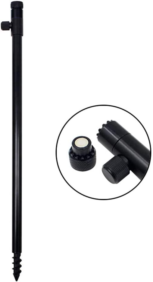 Fishing Bank Rod Holder, Carp Bank Rod Holder, Extending Aluminum Adjustable Rod Holder Pole Rest for Bite Alarm (50-80cm Adjustable, Black)