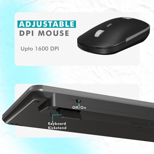 Image of Portronics Key4 Combo 2.4GHz Wireless Keyboard Mouse Set I Noiseless I Multi-Media Shortcut Key Function(Grey)