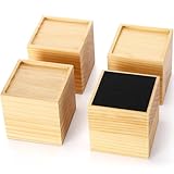 BrightRow 4 Inch Solid Wood Bed Furniture Risers Set of 4, Natural Color Square Heavy Duty Couch Lifters Brown Wooden Furniture Risers Blocks for Bed Frame, Sofa, Chair, Table, Cabinet, and More