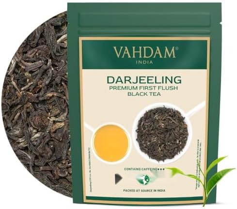 VAHDAM Darjeeling First Flush Schwarztee Lose | 100g | Loser Darjeeling Tee der ersten Ernte mit feinem, blumigem Aroma aus indischen Teegärten