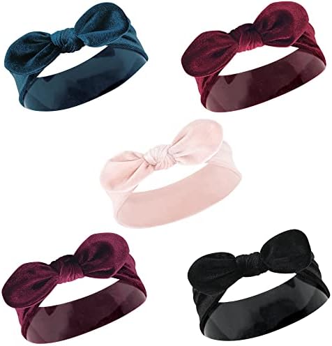 Hudson Baby Girls Infant Cotton And Synthetic Headbands, Velvet Knot, 0-24 Months, Velvet Knot, 0-24 Month US