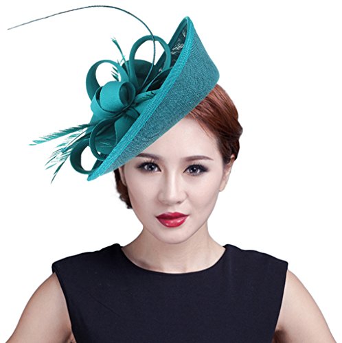 Chapeau bibi voile vert pour mariage et cérémonie chic