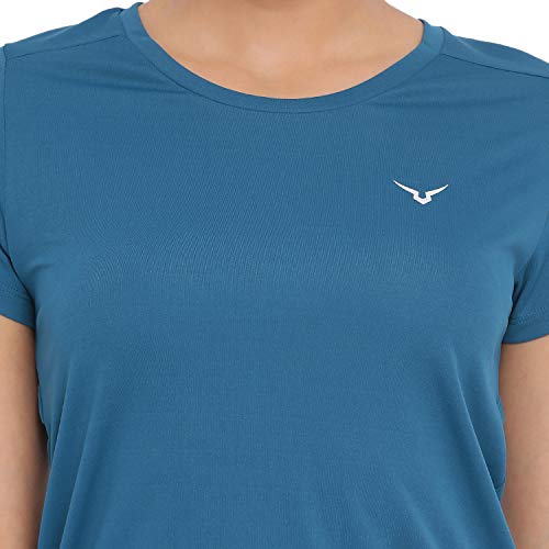 Image of Invincible Women's Trending Fashion Athleisure Open Back Top (Teal, Small)