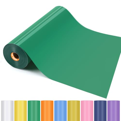 Image of guangyintong Heat Transfer Vinyl 12 inch x 55ft Green Iron on Vinyl
